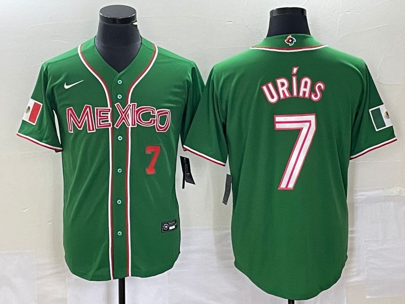 Men 2023 World Cub Mexico 7 Urias Green Nike MLB Jersey29